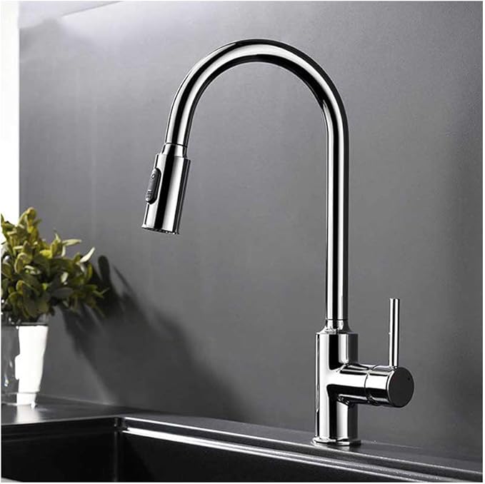 Grifos de Cocina para Tirar del Grifo de Cocina Latón con un Solo