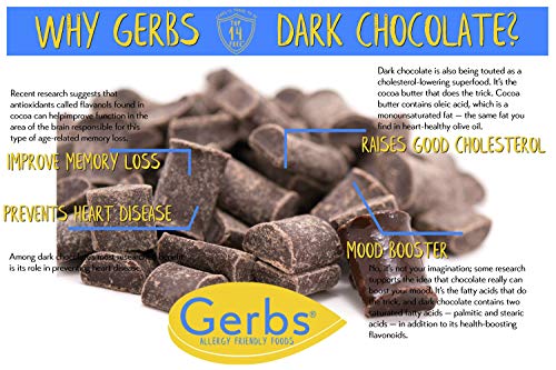 Gerbs Jumbo Dark Chocolate Chips, 2 LBS (semi-sweet) - Top 14 Food Allergy Free & NON GMO - Product of Canada