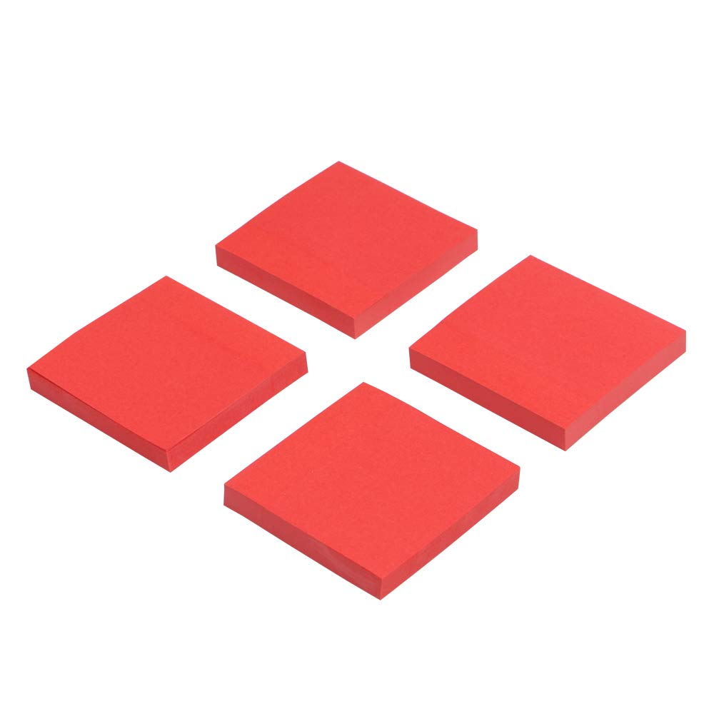 Eagle Sticky Notes, Red Colour, 75 x 75mm, Post Notes, Self-Stick Notes, 100 Sheets per Pad, 4 Pads