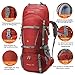 MOUNTAINTOP 70L+10L Internal Frame Backpack Hiking Backpack Backpacking Trekking Bag with Rain Cover-5805II (Red)