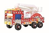 Lightahead Assembly Metal Fire Truck Model Kits Toy Fire Engine to Assemble Puzzles Set for Kids, 239 pcs metal blocks