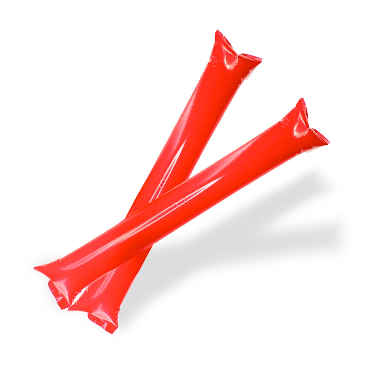FUN FAN LINE - Pack 10 Reusable Inflatable Clapping Sticks | Loud Thunder Sticks for Parties Football and Events | Sports and Celebrations Party Favors | Bam Bam Noisemakers (Red)