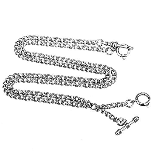 ManChDa Pocket Watch Double Albert Chain TBar Watch Chain Link 16 Inch