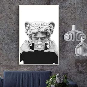 Floating Framed Canvas Wall Art for Living Room, Bedroom Statue Canvas Prints for Home Decoration Ready to Hang - 16x24 inches