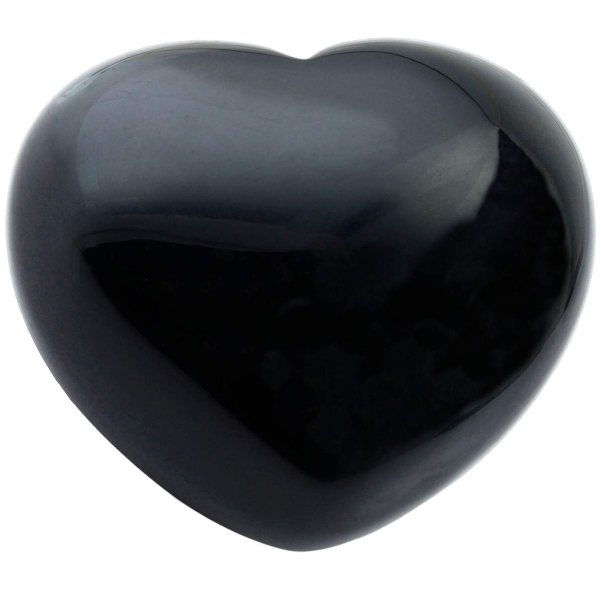 Nupuyai Obsidian Heart Palm Worry Stone for Chakra Reiki, Healing Crystal Love Stone for Home Decoration 45mm