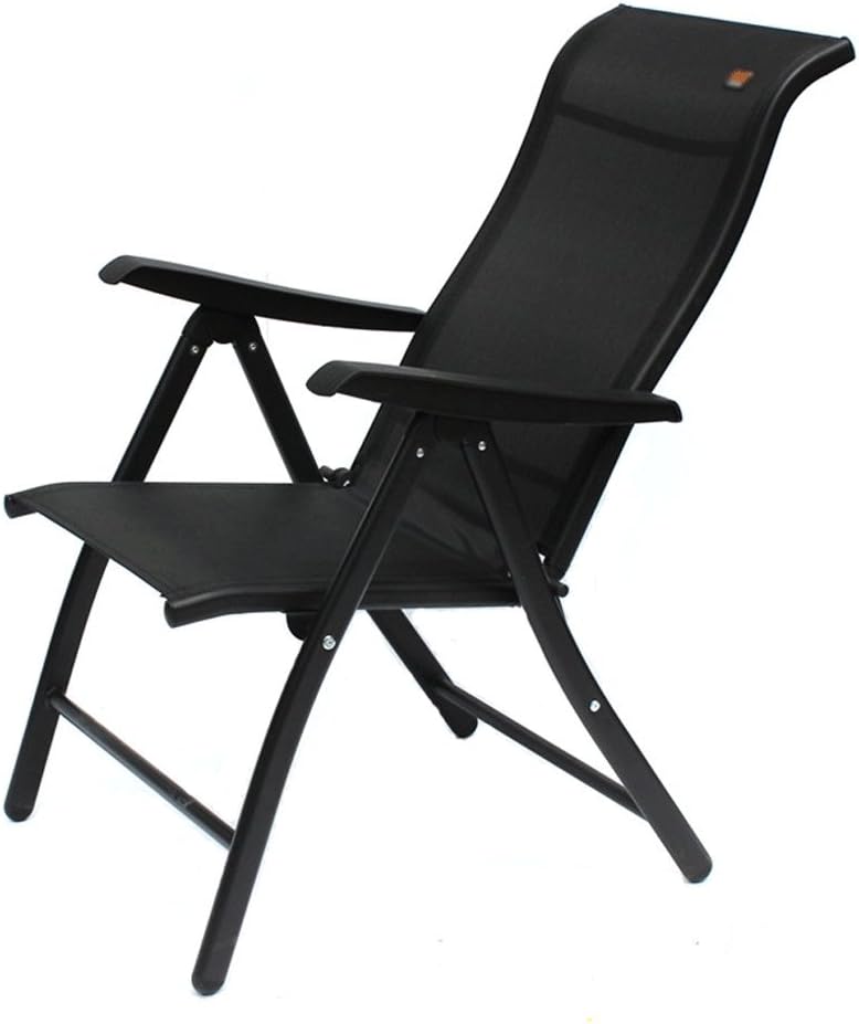 Fold Recliners Lazy Back Beach Chair Casual Lunch Break Sleeping Office Household Balcony Gray Black Adjustable (color : BLACK)