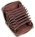 Edmen Thin Soft Leather Accordion Style Genuine Leather RFID Secured Card Case Wallet with Zipper