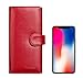 Travelambo Womens RFID Blocking Wallet Trifold Ladies Luxury Leather Clutch Travel Purse (pebble red)