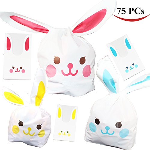 Joyin Toy 75 Pack of Bunny Shape Goodie Treat Party Gift Bags for Party Favors