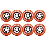 Rollerex VXT500 Inline Skate Wheels (8-Pack) (Sunrise Orange, 72mm)