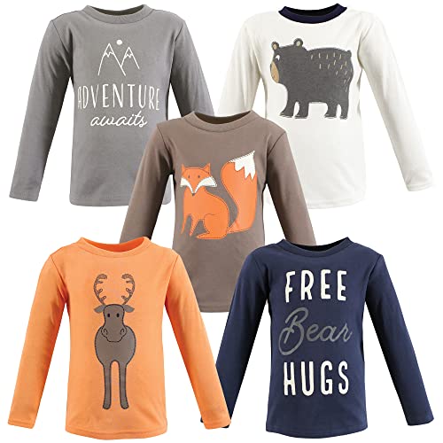 Hudson Baby Unisex Baby Long Sleeve T-Shirts, Woodland, 12-18 Months