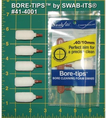 Super-Brush Bore-Tips Swab-its Bore Cleaner 40 Cal Cleaning Swabs 5/Pack Bag 41-4001 by Super Brush