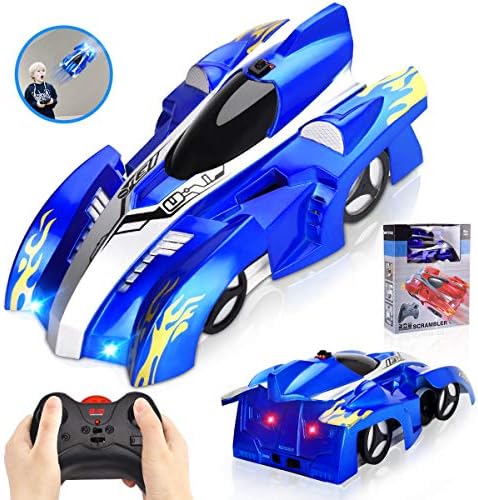 INLAIER Remote Control Car Gravity Defying RC Car Race Car Toys for Floor and Wall or Glass, Rechargeable Fast RC Car 360°Rotating Stunt RC Cars for Kids and Adults (Silver Blue)