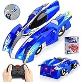 INLAIER Remote Control Car Gravity Defying RC Car Race Car Toys for Floor and Wall or Glass, Rechargeable Fast RC Car 360°Rotating Stunt RC Cars for Kids and Adults (Silver Blue)