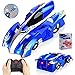 INLAIER Remote Control Car Gravity Defying RC Car Race Car Toys for Floor and Wall or Glass, Rechargeable Fast RC Car 360°Rotating Stunt RC Cars for Kids and Adults (Silver Blue)