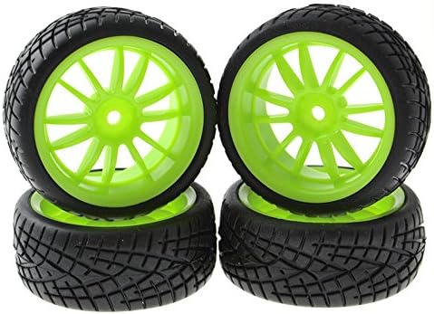 Rowiz Green Double 6 Spoke RC Car Drift Tires Wheels for HSP HPI 1:10 Scale Drifting Car