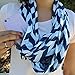 Pop Fashion Shop Chevron Zipper Pocket Scarf for Women - Stores Keys, Wallet, Phone (Navy)