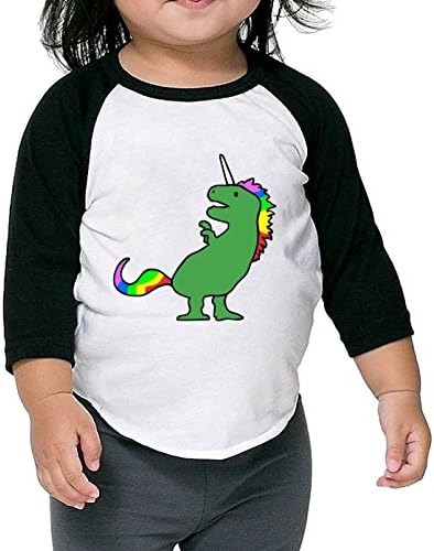 ReRabbit unicorn T-rex Kids' couple 3/4 sleeve Tshirt black