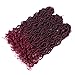 3 Packs Faux Locs Crochet Hair 20 Inch Wavy Curly Goddess Locs Crochet Hair Braiding Hair with Curly Ends Pre Looped Goddess Faux Locs crochet hair for Black Women Soft Locs Hair Extension(T1B/BUG)