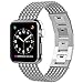 Glebo Compatible with Apple Watch Band 38mm Series 3 2 1, Stainless Steel Metal iWatch Bands 38mm Womens Wristbands Straps Accessories Fancy Bracelet for Apple Watch Band 40mm Series 5 4, Silver