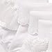 Nuby Baby Girl 4-Pack Ruffle Turn Cuff Socks, 12-24 Months, White