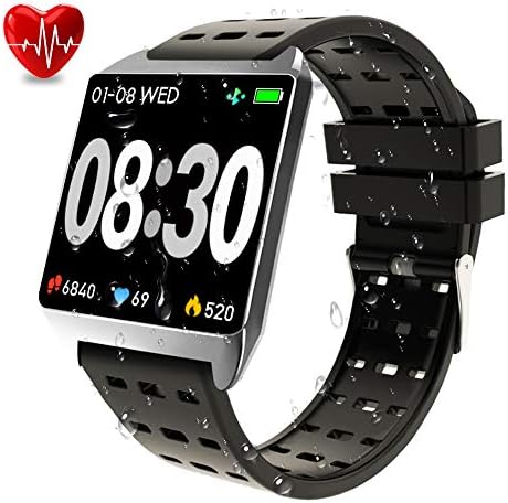 Smart Watch, Fitness Tracker Heart Rate Monitor, Waterproof Fitness Watch with Pedometer Sleep Monitor Activity Tracker for Workouts Watch Compatible Android iOS Phones for Men Women