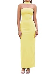 HTZMO Women Elegant Summer Bodycon Maxi Dress