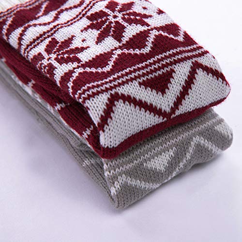 Valentine's Best Gift!!!Kacowpper Women Christmas Warm Thigh High Long Stockings Knit Over Knee Socks Xmas - Thumbnail 4