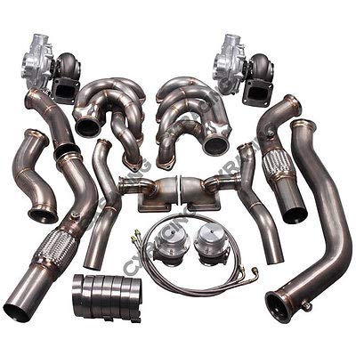 Twin Turbo Manifold Header Downpipe Kit For 64 67 Chevelle Bbc Big