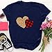 Lutos Short Sleeve Valentine’s Day Graphic Shirts for Women Buffalo Plaid Heart Print Holiday T Shirts Topsthumb 1