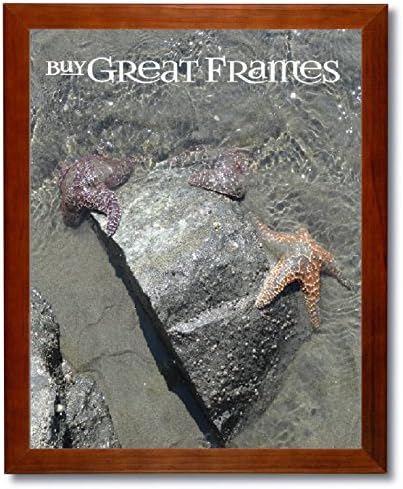 SET of 2 - 8x10 Teak Stain Wood Picture Frames and Clear Glass