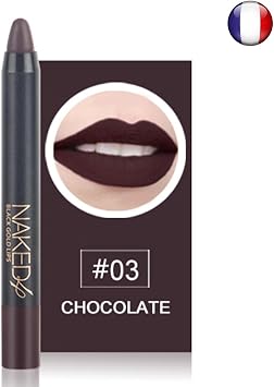 Rouge à Lèvres Marron Foncé Nude Mat Waterproof Longue Durée Effet Velour