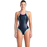 ARENA Women's One Metallic Paint Swimsuit Double Cross Back Ladies Bathing Suit