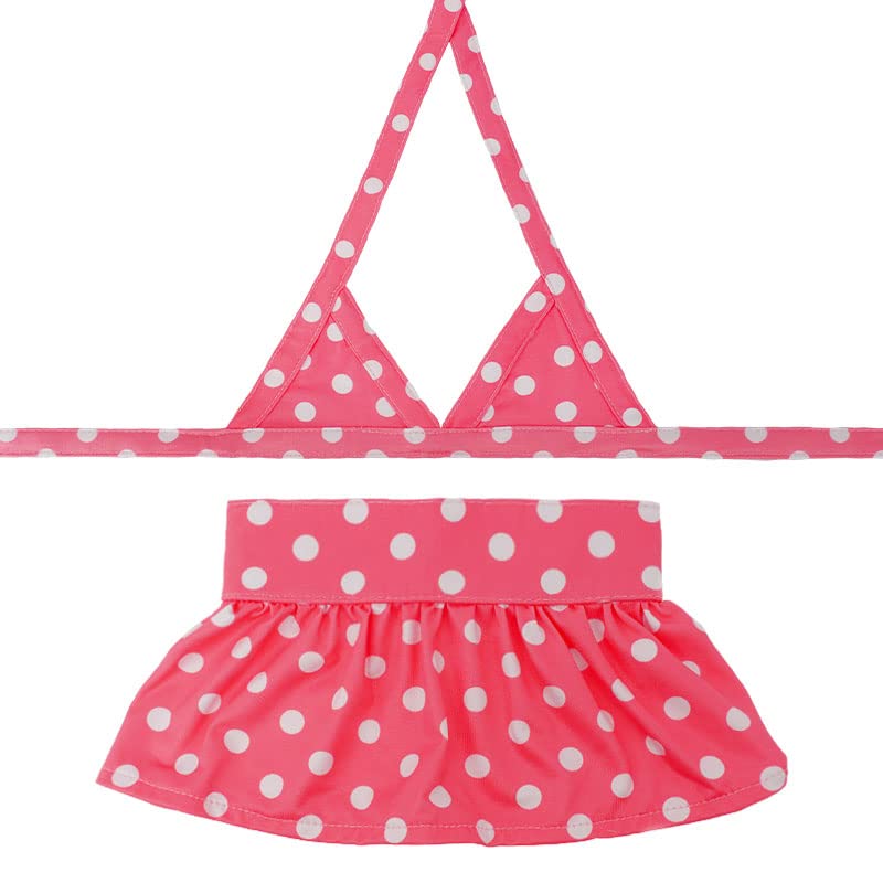 Dog Bikini Set Puppy Bathing Dress Soft Beach Swimsuit Pet Clothes Girl Dog Dresses Outfit Cat Costume for Cats Small Dogs (M:Pink Polka Sots)
