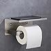 XVL Toilet Tissue Paper Holder with Mobile Phone Storage Shelf Brushed Finish