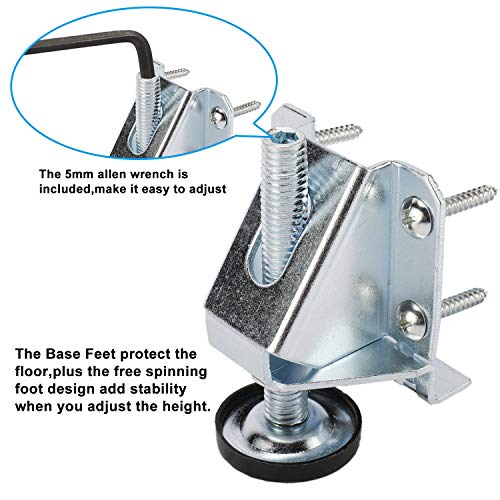 DasMarine 4 Pack Heavy Duty Leveler Legs with Lock Nuts,Adjustable