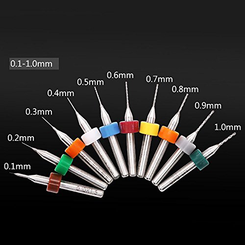 Mmrm 10pcs/box Carbide Mini Tool for Print Circuit Board PCB Drill Bits Power Tools 0.1-1.0mm