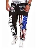 Amoin Men's Hip hop American USA FLAG Jogger Sport Sweat Cotton Pants