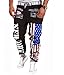 Easy Men's Hip hop American USA Flag Jogger Sport Sweat Cotton Pants