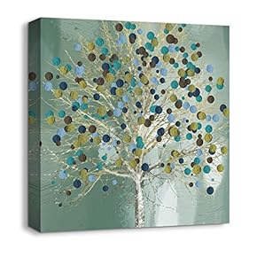 Canvas Wall Art Beautiful Painting Trees Artwork for Home Prints Framed - 12x12 inches