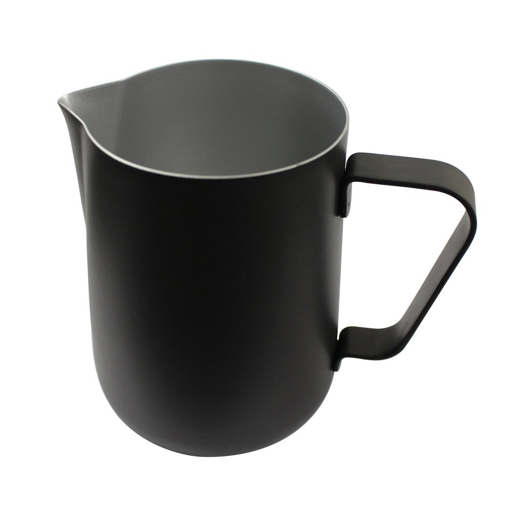 Dianoo 1 Pc Pitcher With Good Grip, Stainless Steel Milk Cup, Espresso Machines, Milk Frother & Latte Art 600 Ml Black