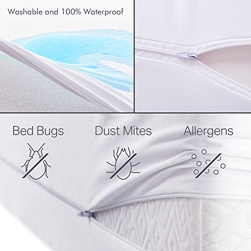 image for Safe and Sound Bed Bugs Mattress Encasement Waterproof Zippered Six-si
