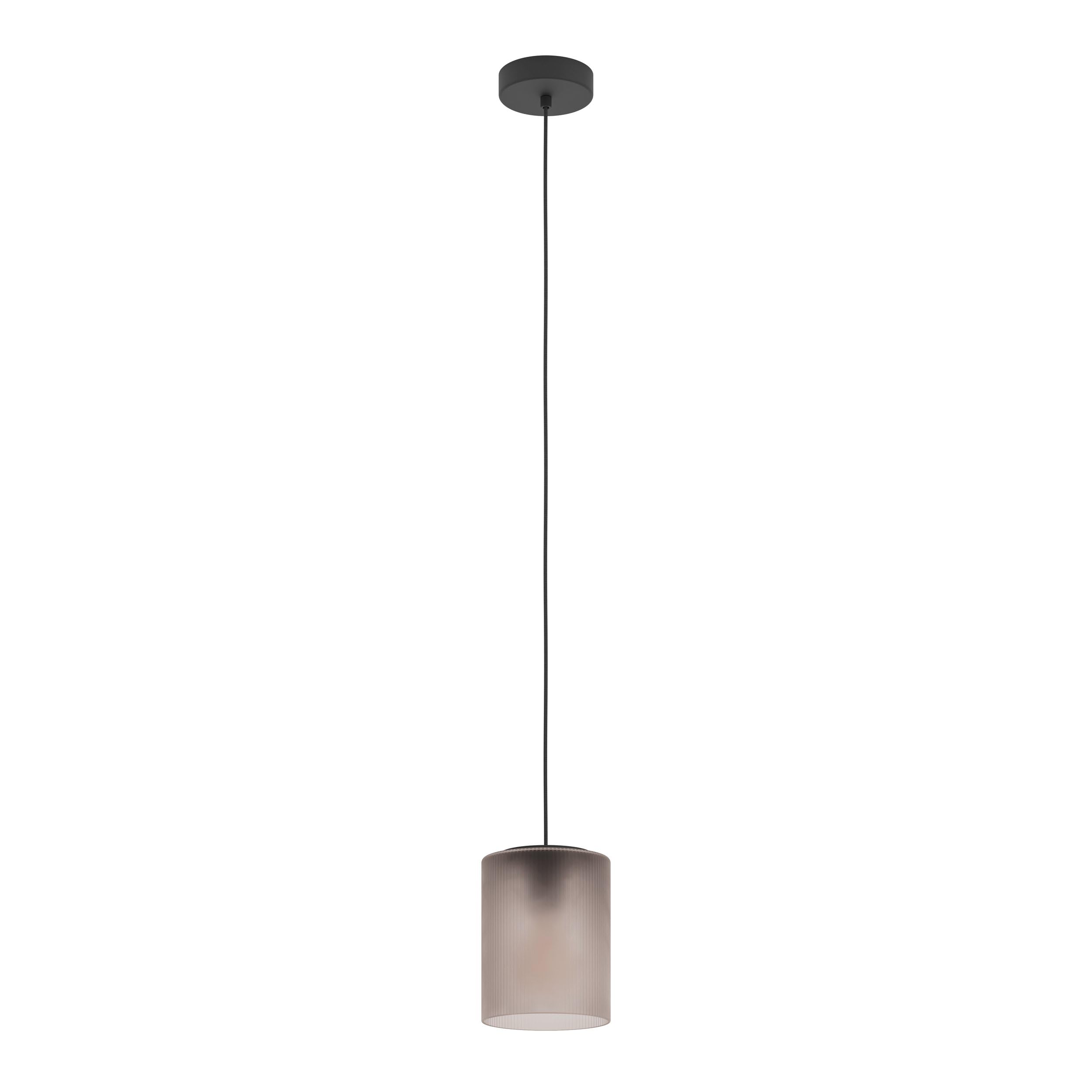Eglo Pendant Lighting Colomera, Hanging lamp Above Dining Table, Elegant Dining Room Ceiling Light Fixture, Black Metal and Smoked Glass, E27 Socket, Ø 15 cm