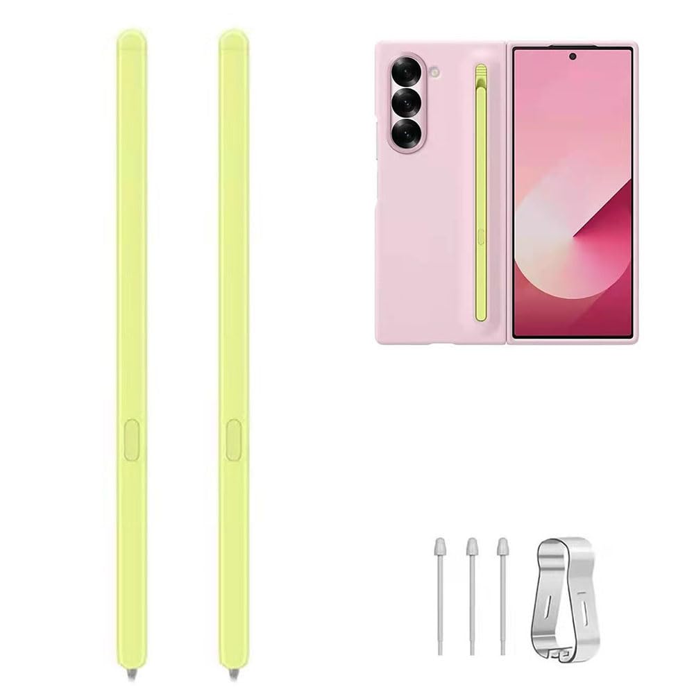 2 PCS Z Fold 6 S Pen Compatible with Samsung Galaxy Z Fold 6 | Z Fold 5 Phone Only,Z Fold 5 S Pen Slim 1.5mm Pen Tip, 4,096 Pressure Levels with 3Pcs Tips (Green)