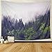Galoker Misty Forest Tapestry Wall Hanging Forest Tree Tapestry Fantastic Fog Magical Trees Tapestry Nature Landscape Tapestry Bohemian Plant Wall Tapestry for Bedroom Living Room Dorm