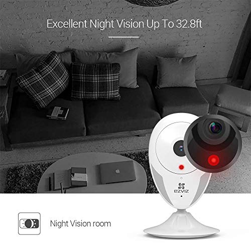 EZVIZ Indoor Security Camera 1080p Wireless IP Surveillance System Baby/Pet Monitoring Night Vision Motion Alert Two-Way Audio 135° Wide Angle Cloud Service Works with Alexa WiFi 2.4G Only WH 4xCTQ2C