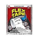 Flex Tape Rubberized Waterproof Tape, 4" x 5', White