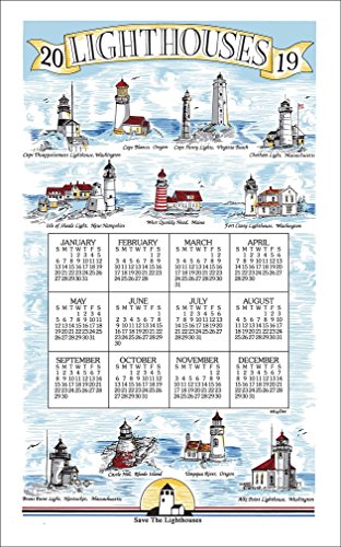 2019 Lighthouses Linen Calendar Towel (F3277)