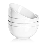 DOWAN 22 OZ White Ceramic Bowls Set of 4 - Perfect