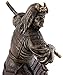 Top Collection Samurai Warrior in Fighting Stance with Sword Statue - Japanese Warrior Sculpture in Premium Cold Cast Bronze with Colored Accents - 8-Inch Collectible Martial Arts Fighting Figurine